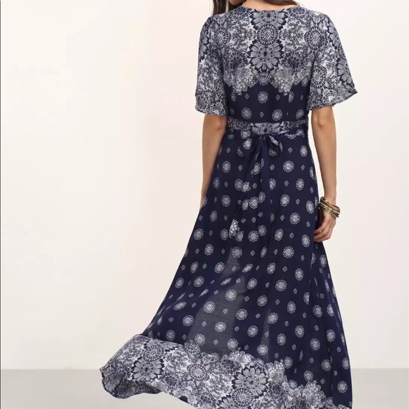 Blue/white Bohemian gypsy maxi DRC177 - Picture 3 of 6